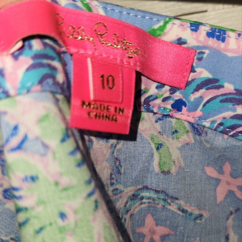 Lilly Pulitze Rosalie Teird Ruffle Skirt Blue Peri The Turtle Size 10 - Picture 3 of 3